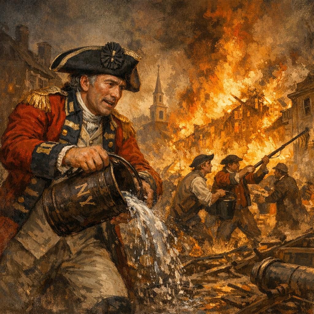 Lt.Gen. Robertson battling the Great Fire of New York